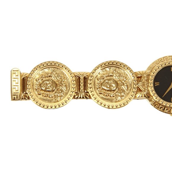 Authentic Gianni Versace Signature Medusa Head Gold Plated Vintage Coin Watch - Picture 8 of 12